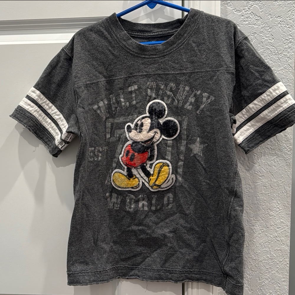 Disney Black and Red Short Sleeve Tees with Graphic Designs